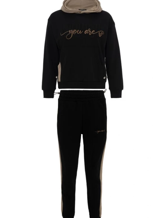 Foto van product Tom Barron Joggingpak taupe / zwart