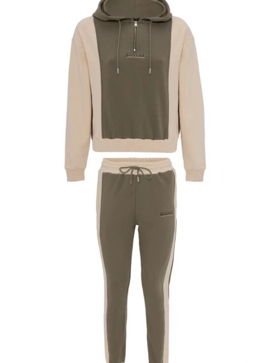 Foto van product Tom Barron Trainingspak beige / groen