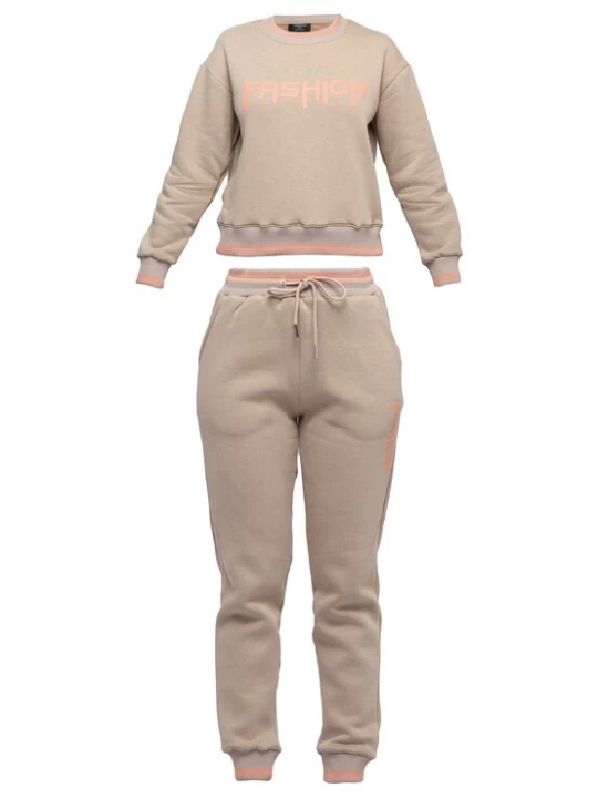 Foto van product Tom Barron Trainingspak beige / koraal