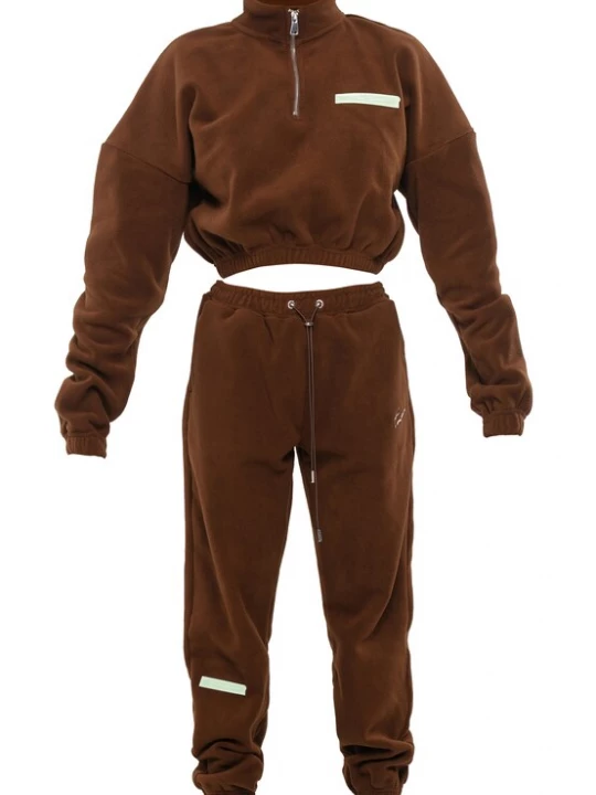 Foto van product Tom Barron Trainingspak camel / mintgroen / wit
