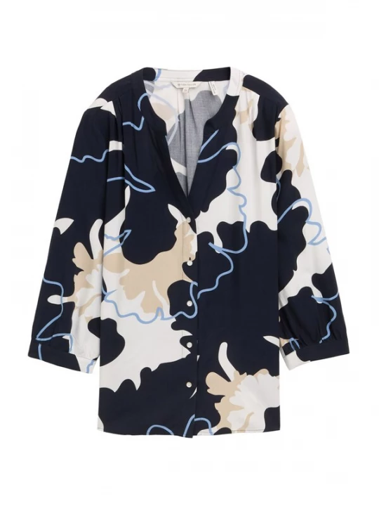 Foto van product TOM TAILOR Blouse beige / navy / duifblauw / wit