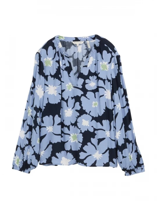 Foto van product TOM TAILOR Blouse blauw / marine / pastelgroen / wit