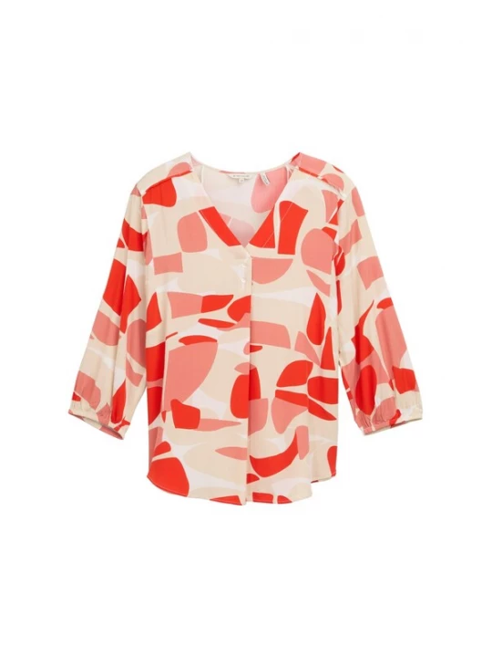 Foto van product TOM TAILOR Blouse champagne / rood / watermeloen rood / offwhite