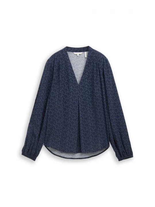 Foto van product TOM TAILOR Blouse donkerblauw / offwhite