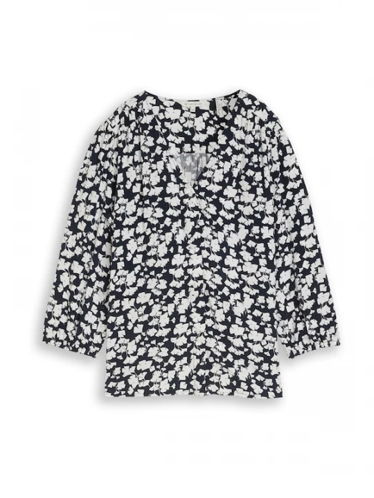 Foto van product TOM TAILOR Blouse donkerblauw / wit