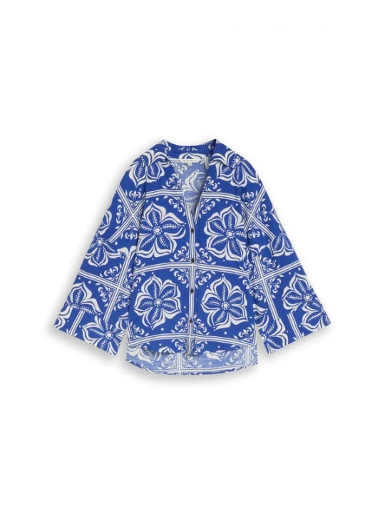 Foto van product TOM TAILOR Blouse donkerblauw / wit