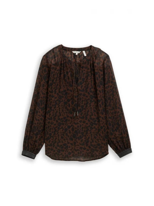 Foto van product TOM TAILOR Blouse donkerbruin / zwart