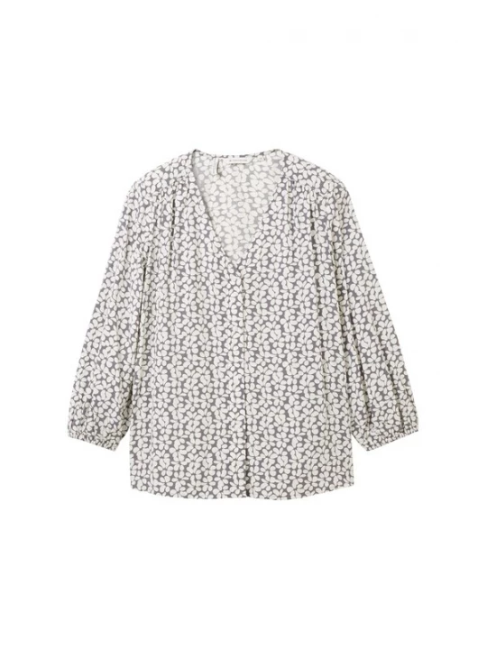 Foto van product TOM TAILOR Blouse donkergrijs / wit