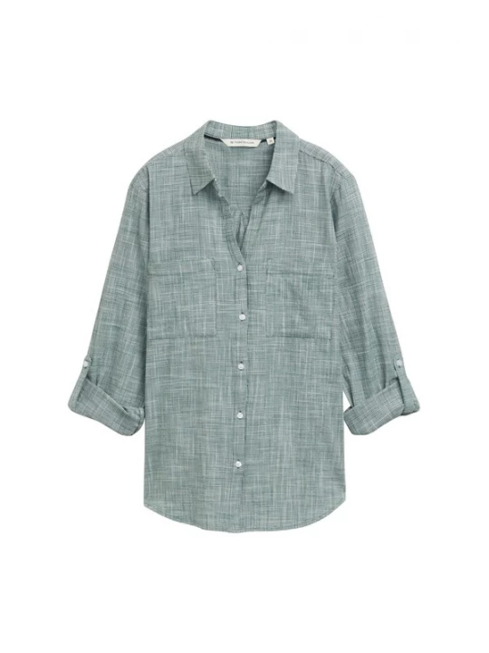 Foto van product TOM TAILOR Blouse jade groen / wit