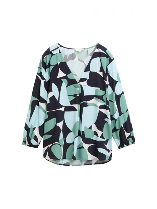 Foto van product TOM TAILOR Blouse lichtblauw / mintgroen / zwart / wit