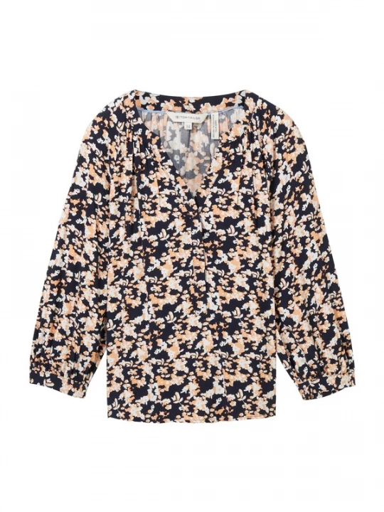 Foto van product TOM TAILOR Blouse navy / pasteloranje / wit