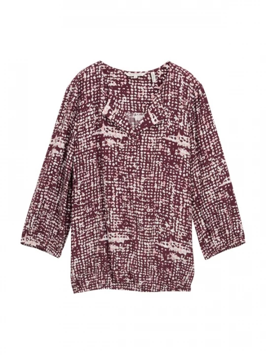 Foto van product TOM TAILOR Blouse oudroze / donkerrood / offwhite