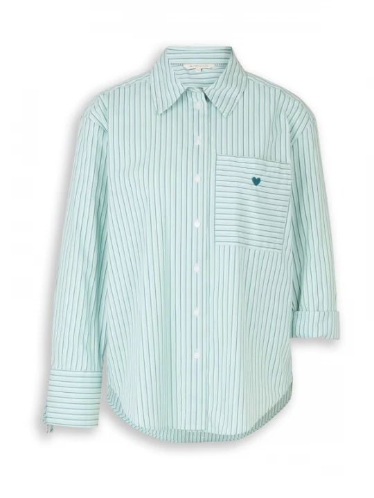 Foto van product TOM TAILOR Blouse petrol / mintgroen / wit