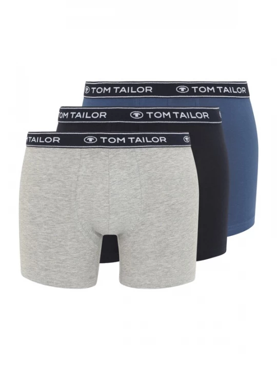 Foto van product TOM TAILOR Boxershorts blauw / donkerblauw / grijs gemêleerd / zwart / wit