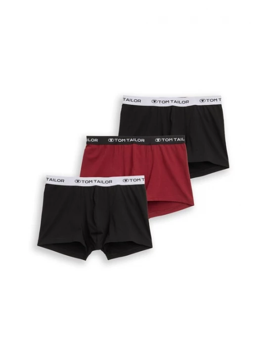Foto van product TOM TAILOR Boxershorts bordeaux / zwart / wit