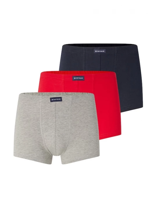 Foto van product TOM TAILOR Boxershorts donkerblauw / grijs gemêleerd / lichtrood
