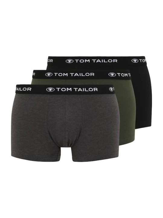 Foto van product TOM TAILOR Boxershorts grijs gemêleerd / kaki / zwart / wit
