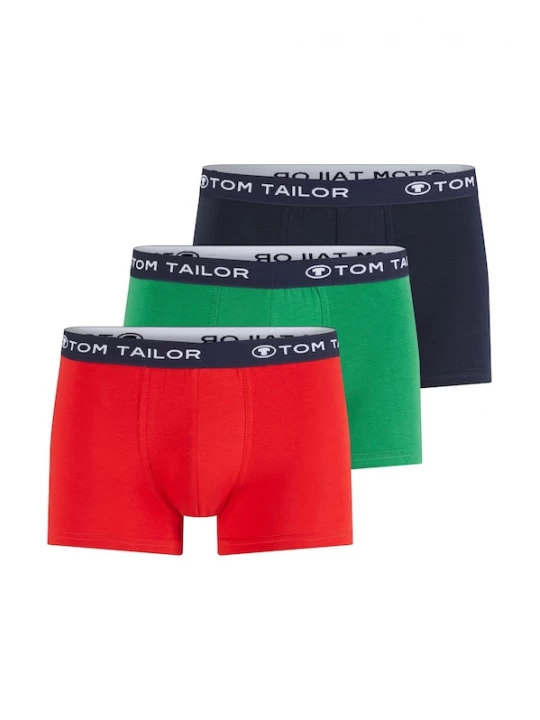 Foto van product TOM TAILOR Boxershorts marine / grasgroen / karmijnrood