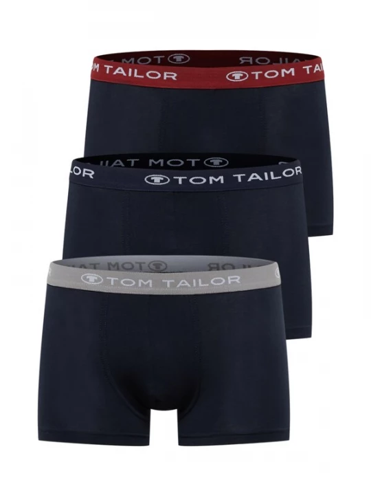 Foto van product TOM TAILOR Boxershorts marine / grijs / wijnrood / wit