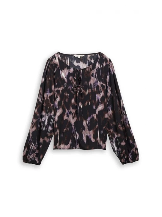 Foto van product TOM TAILOR DENIM Blouse lichtbruin / lichtlila / zwart