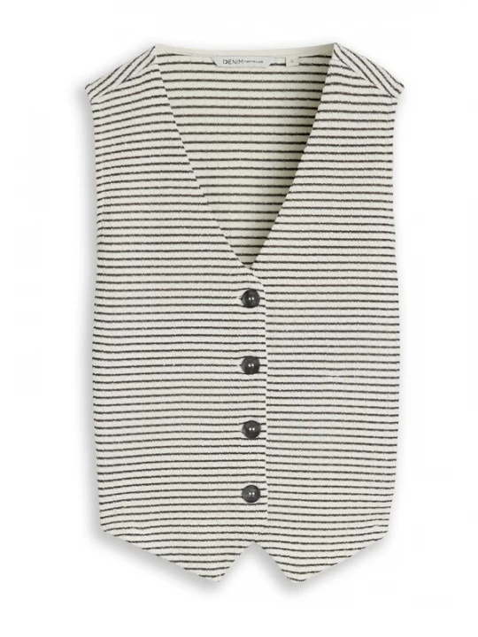 Foto van product TOM TAILOR DENIM Bodywarmer zwart / wit