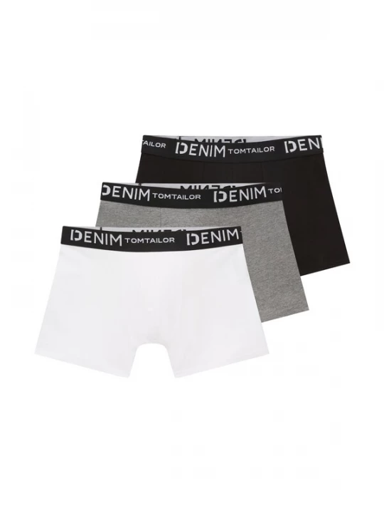 Foto van product TOM TAILOR DENIM Boxershorts grijs / zwart / wit