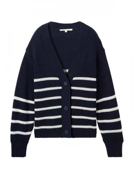 Foto van product TOM TAILOR DENIM Gebreid vest navy / wit