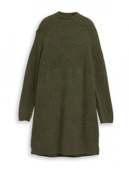 Foto van product TOM TAILOR DENIM Gebreide jurk groen gemêleerd