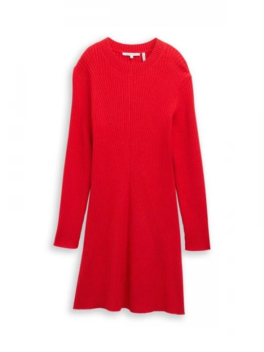 Foto van product TOM TAILOR DENIM Gebreide jurk rood