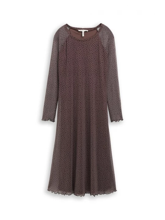 Foto van product TOM TAILOR DENIM Jurk chocoladebruin / zwart