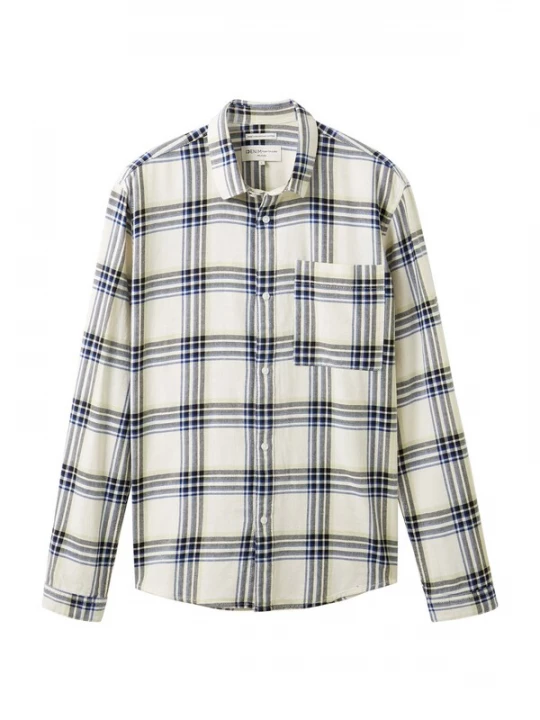 Foto van product TOM TAILOR DENIM Overhemd beige / donkerblauw / zwart