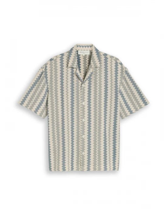 Foto van product TOM TAILOR DENIM Overhemd crème / blauw / pastelgroen