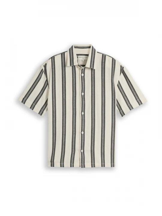 Foto van product TOM TAILOR DENIM Overhemd donkergrijs / wolwit