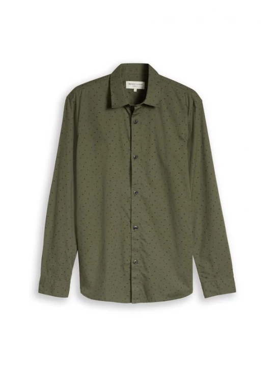 Foto van product TOM TAILOR DENIM Overhemd donkergroen