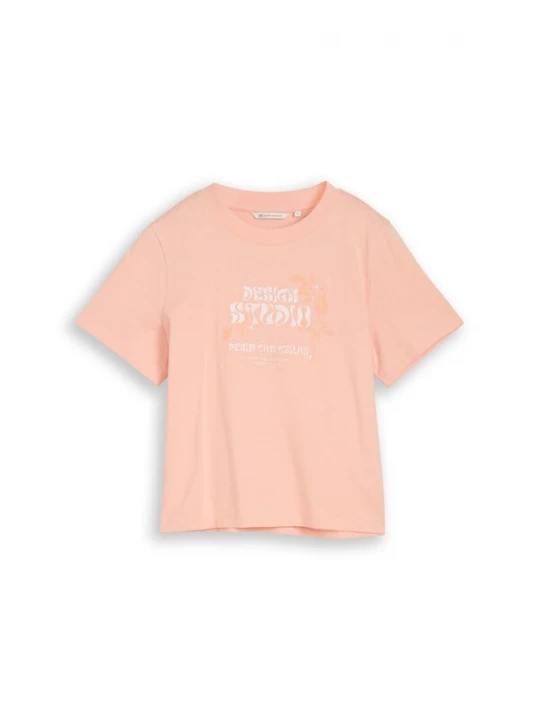 Foto van product TOM TAILOR DENIM Shirt abrikoos / zalm roze / wit