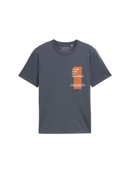 Foto van product TOM TAILOR DENIM Shirt antraciet / donkeroranje / wit