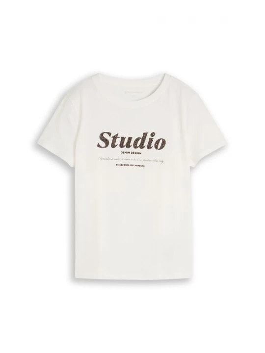 Foto van product TOM TAILOR DENIM Shirt donkerbruin / zwart / offwhite