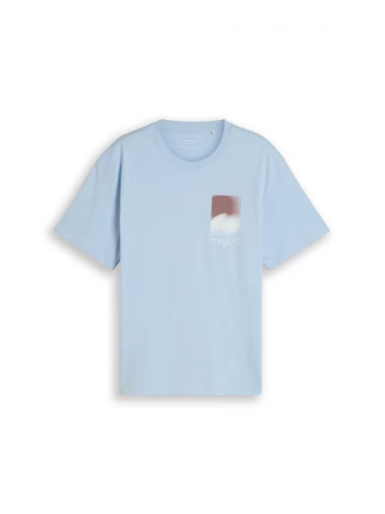 Foto van product TOM TAILOR DENIM Shirt lichtblauw / bruin / offwhite