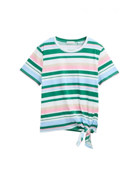 Foto van product TOM TAILOR DENIM Shirt lichtblauw / donkergroen / rosa / wit