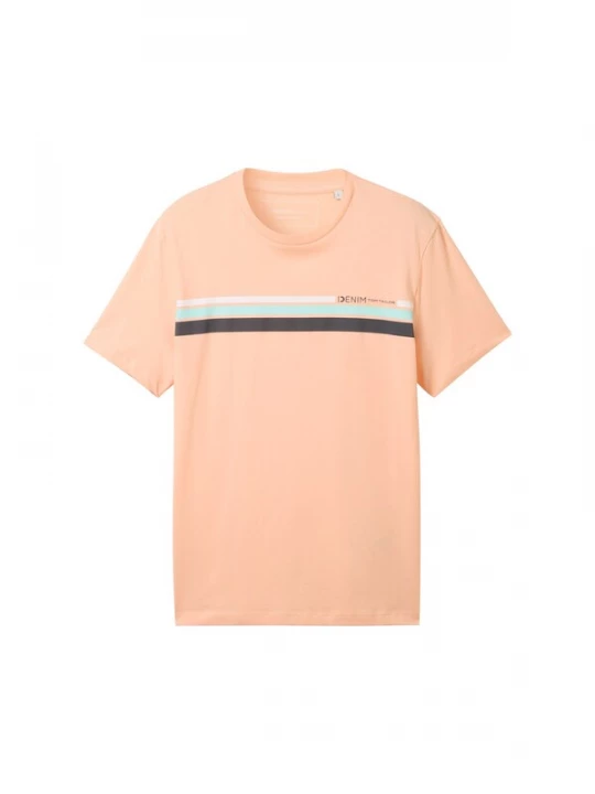 Foto van product TOM TAILOR DENIM Shirt lichtblauw / koraal / zwart / offwhite