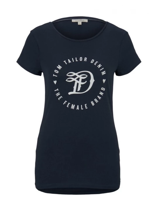 Foto van product TOM TAILOR DENIM Shirt nachtblauw / wit