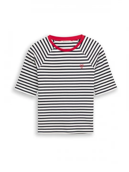 Foto van product TOM TAILOR DENIM Shirt navy / kersrood / wit
