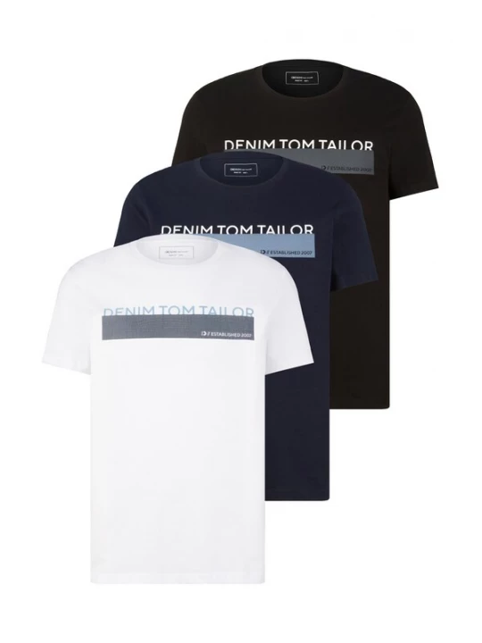 Foto van product TOM TAILOR DENIM Shirt navy / lichtblauw / zwart / wit