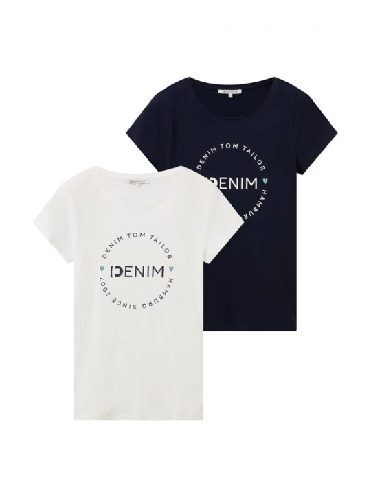 Foto van product TOM TAILOR DENIM Shirt navy / opaal / perzik / offwhite
