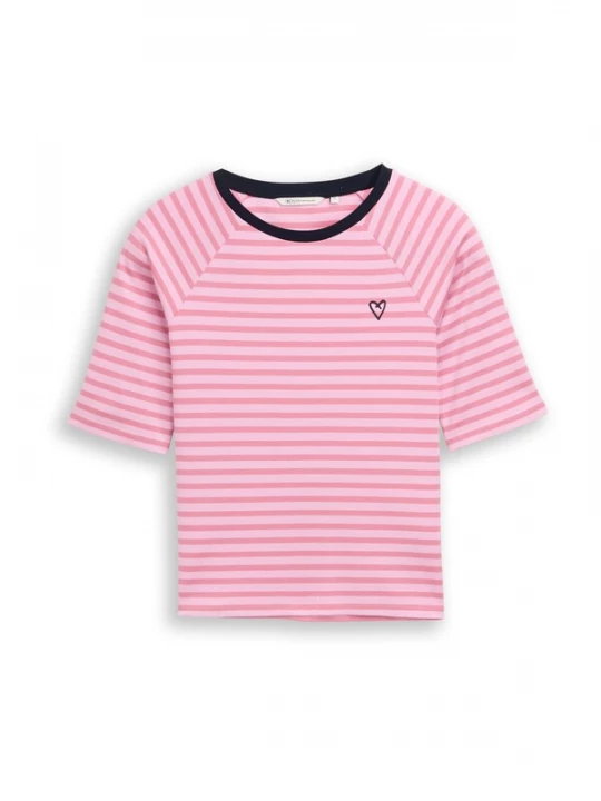 Foto van product TOM TAILOR DENIM Shirt rosa / zwart / wit