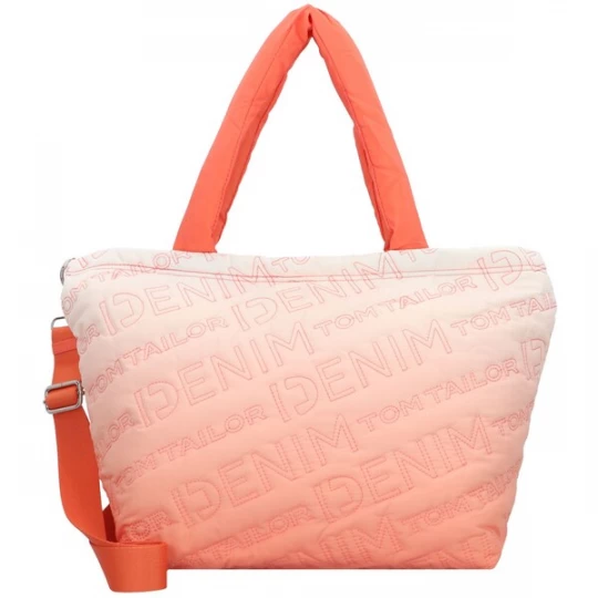 Foto van product TOM TAILOR DENIM Shopper 'Lexa' oranje / lichtoranje / wit