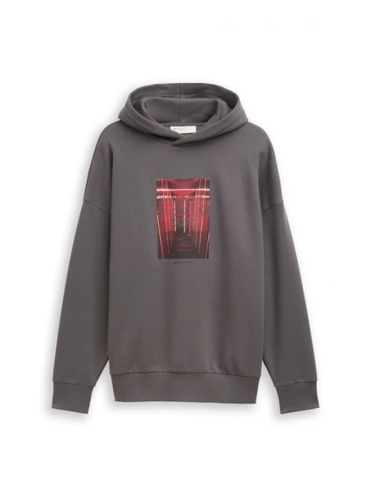 Foto van product TOM TAILOR DENIM Sweatshirt antraciet / donkerrood / zwart
