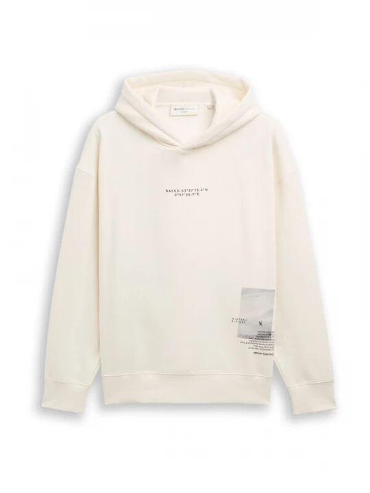 Foto van product TOM TAILOR DENIM Sweatshirt beige / lichtbeige / zwart / natuurwit