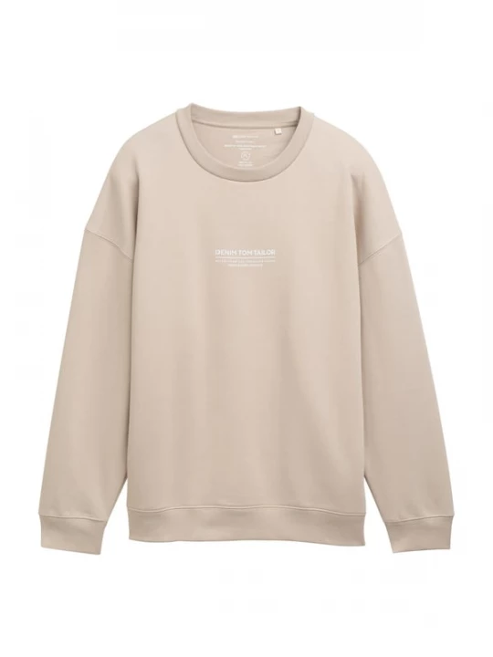 Foto van product TOM TAILOR DENIM Sweatshirt greige / wit