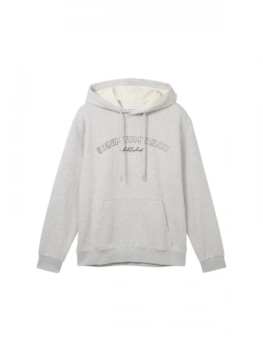 Foto van product TOM TAILOR DENIM Sweatshirt grijs gemêleerd / zwart / wit